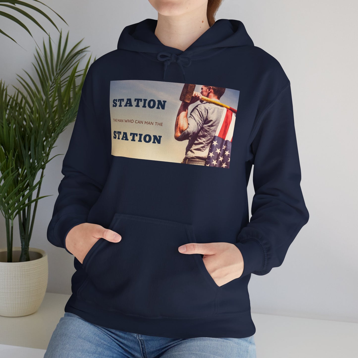 Station The Man Who Can Man The Station - Unisex Heavy Blend™ Hooded Sweatshirt