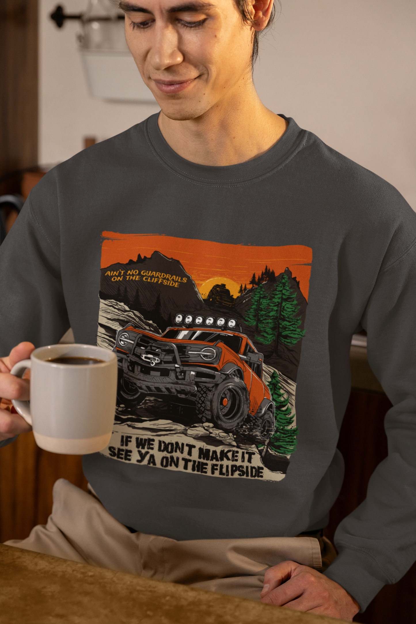 Ain't No Guardrails On The Cliffside - Unisex Heavy Blend™ Crewneck Sweatshirt