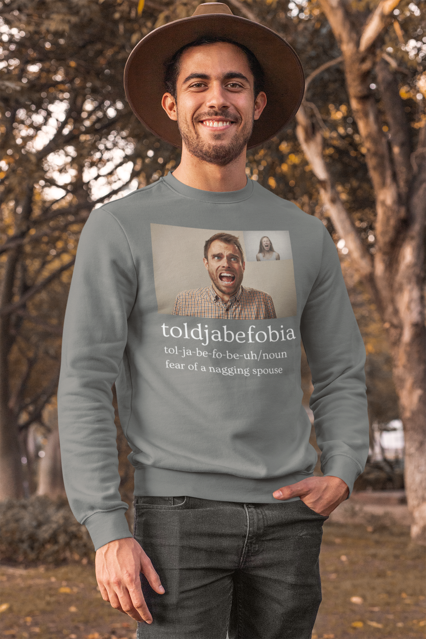 Toldjabefobia-Fear Of A Nagging Spouse - Heavy Blend™ Crewneck Sweatshirt