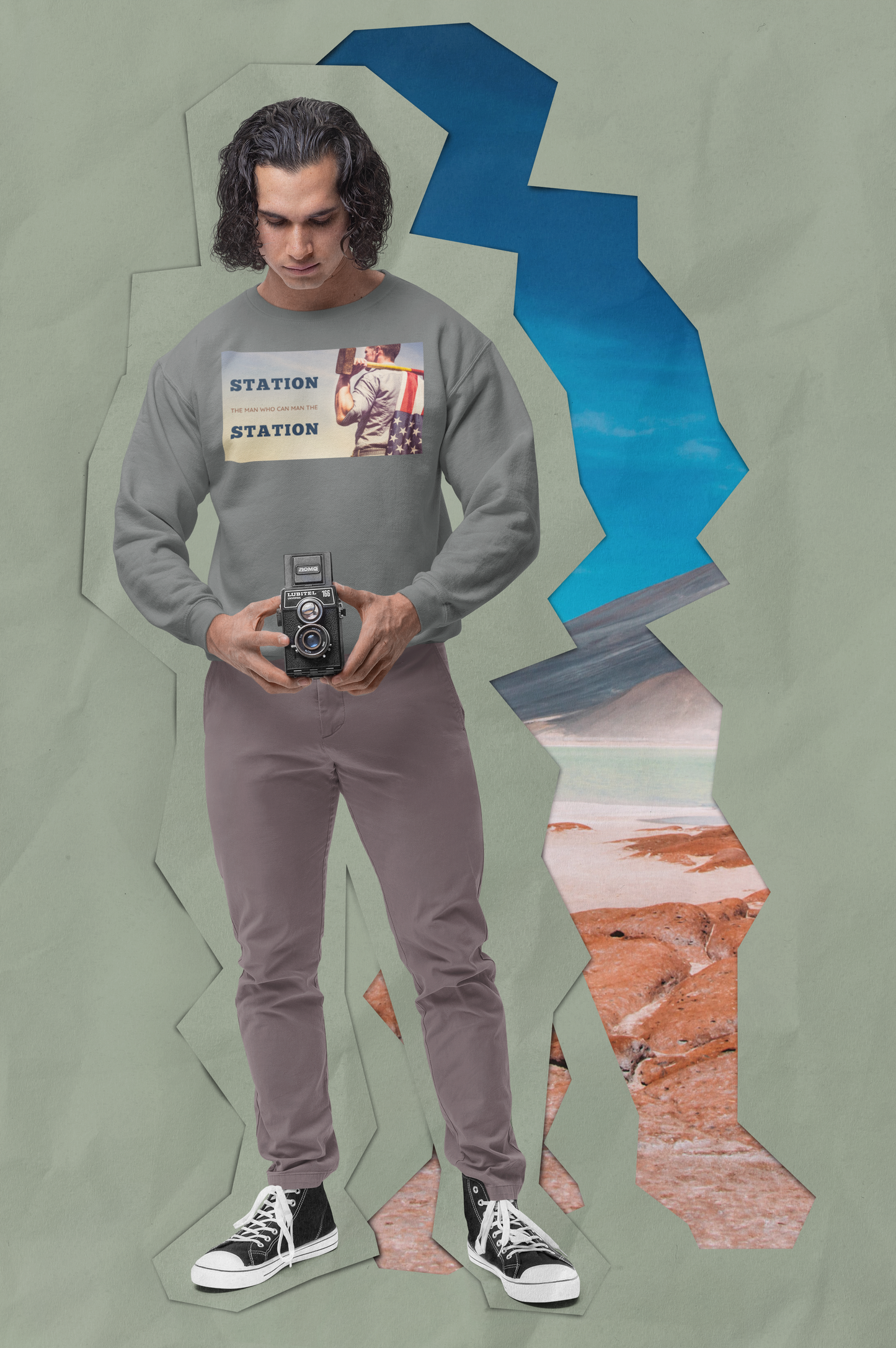 Station The Man Who Can Man The Station - Unisex Heavy Blend™ Crewneck Sweatshirt