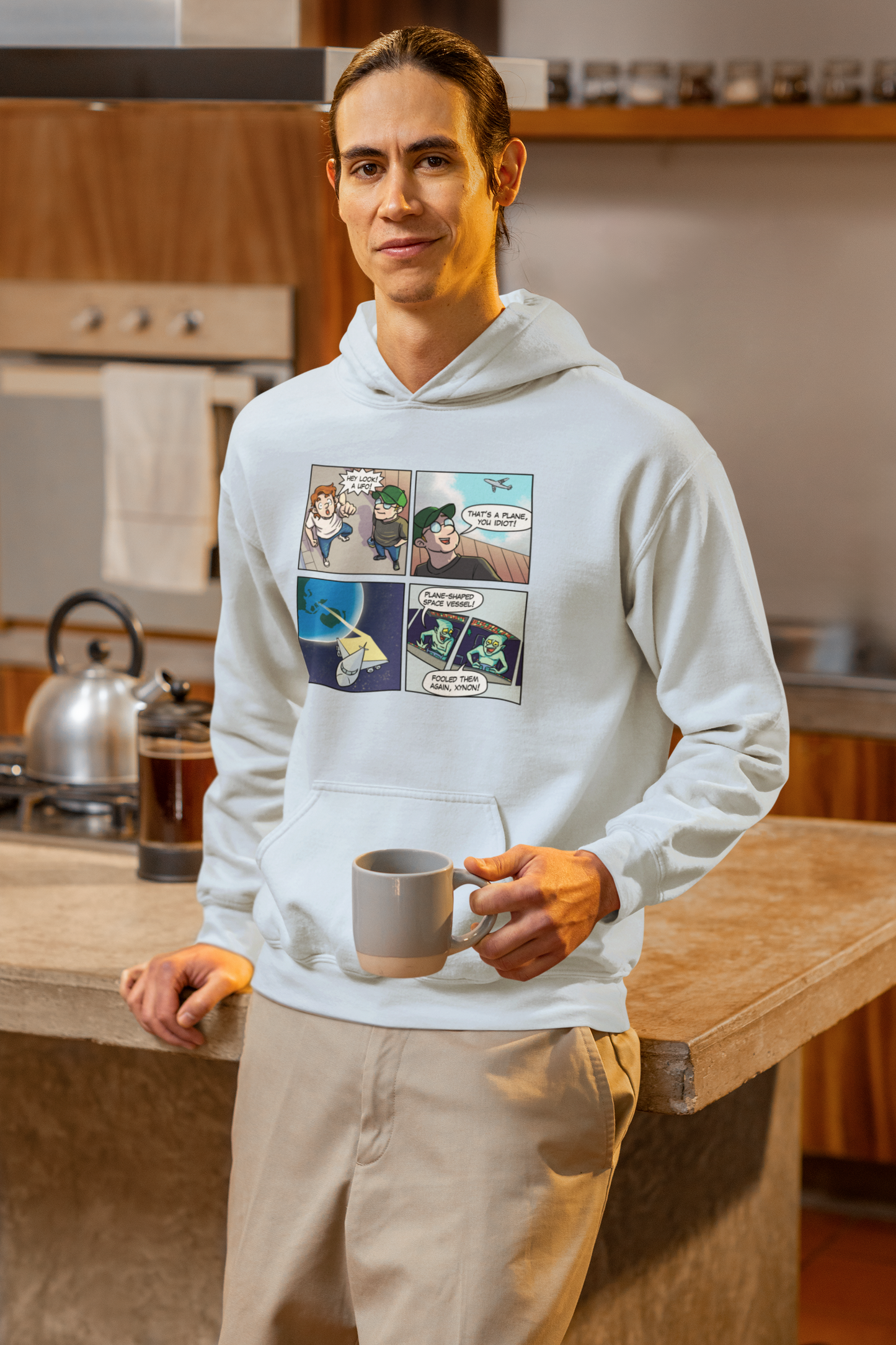 Plane-Shaped Space Vessel - Unisex Heavy Blend™ Hooded Sweatshirt