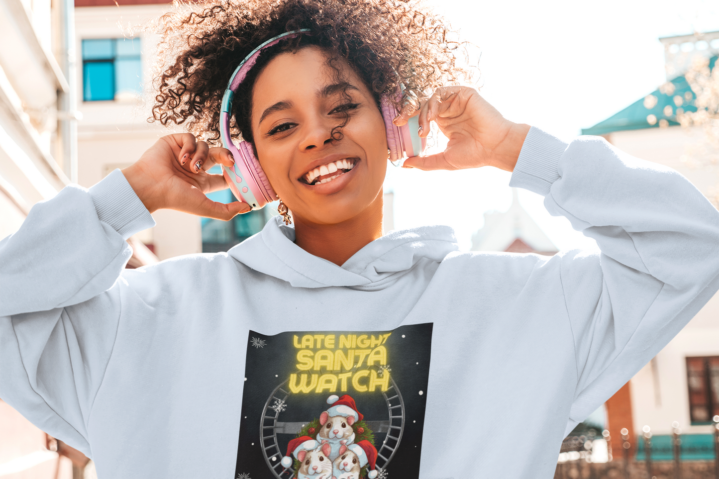 Late Night Santa Watch - Unisex Heavy Blend™ Hooded Sweatshirt