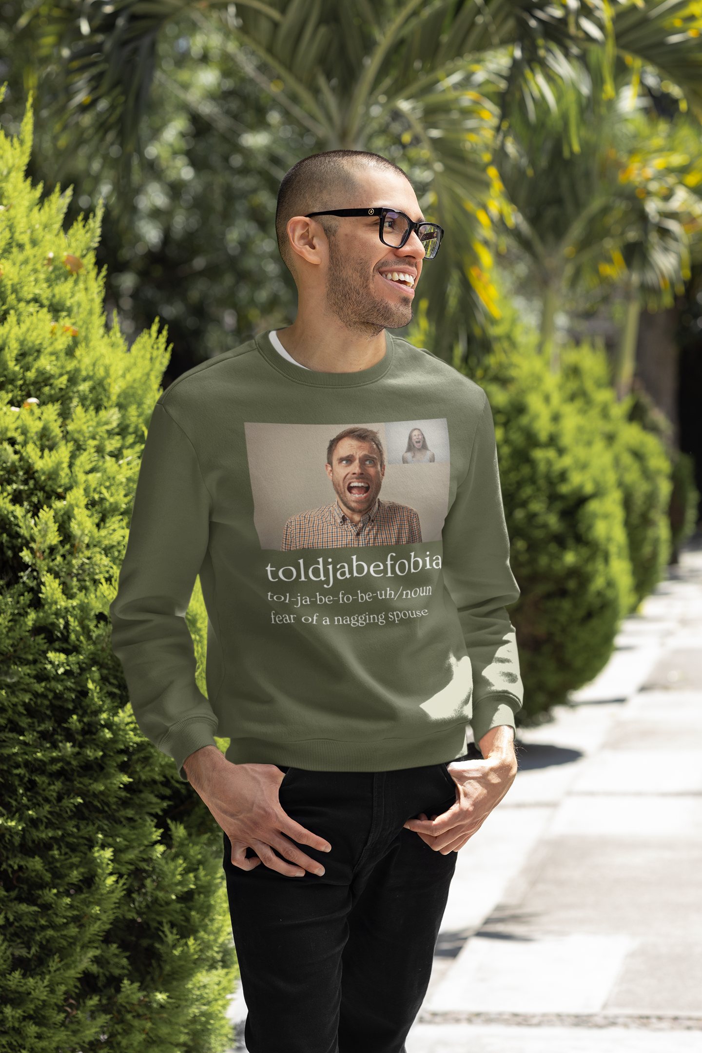 Toldjabefobia-Fear Of A Nagging Spouse - Heavy Blend™ Crewneck Sweatshirt