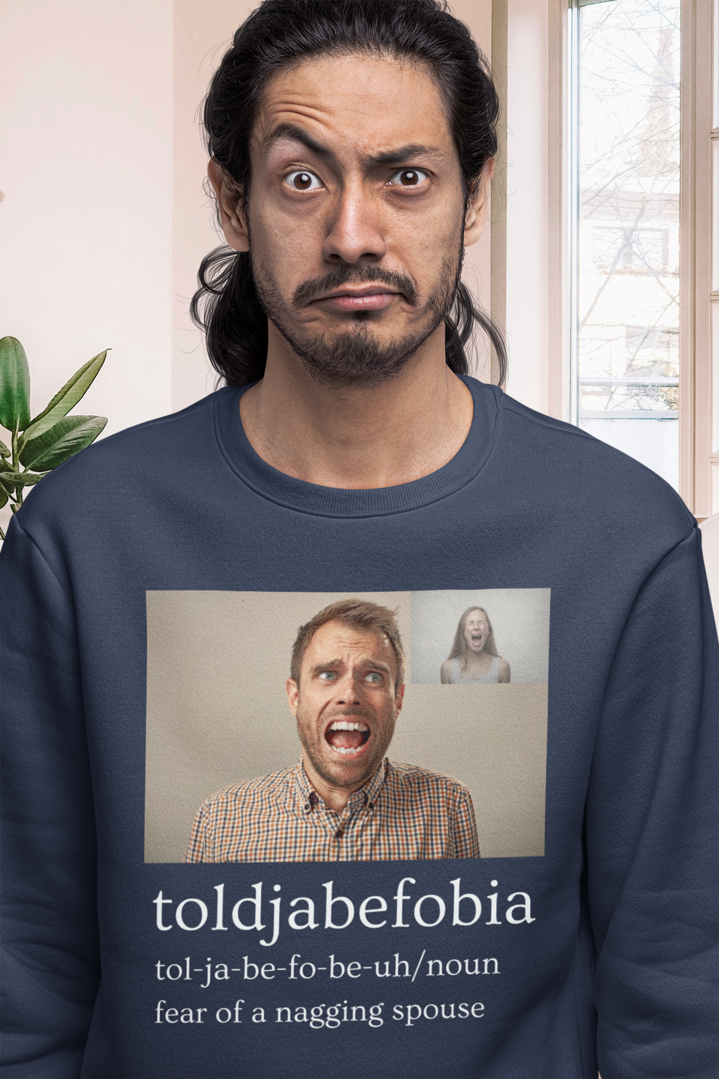 Toldjabefobia-Fear Of A Nagging Spouse - Heavy Blend™ Crewneck Sweatshirt
