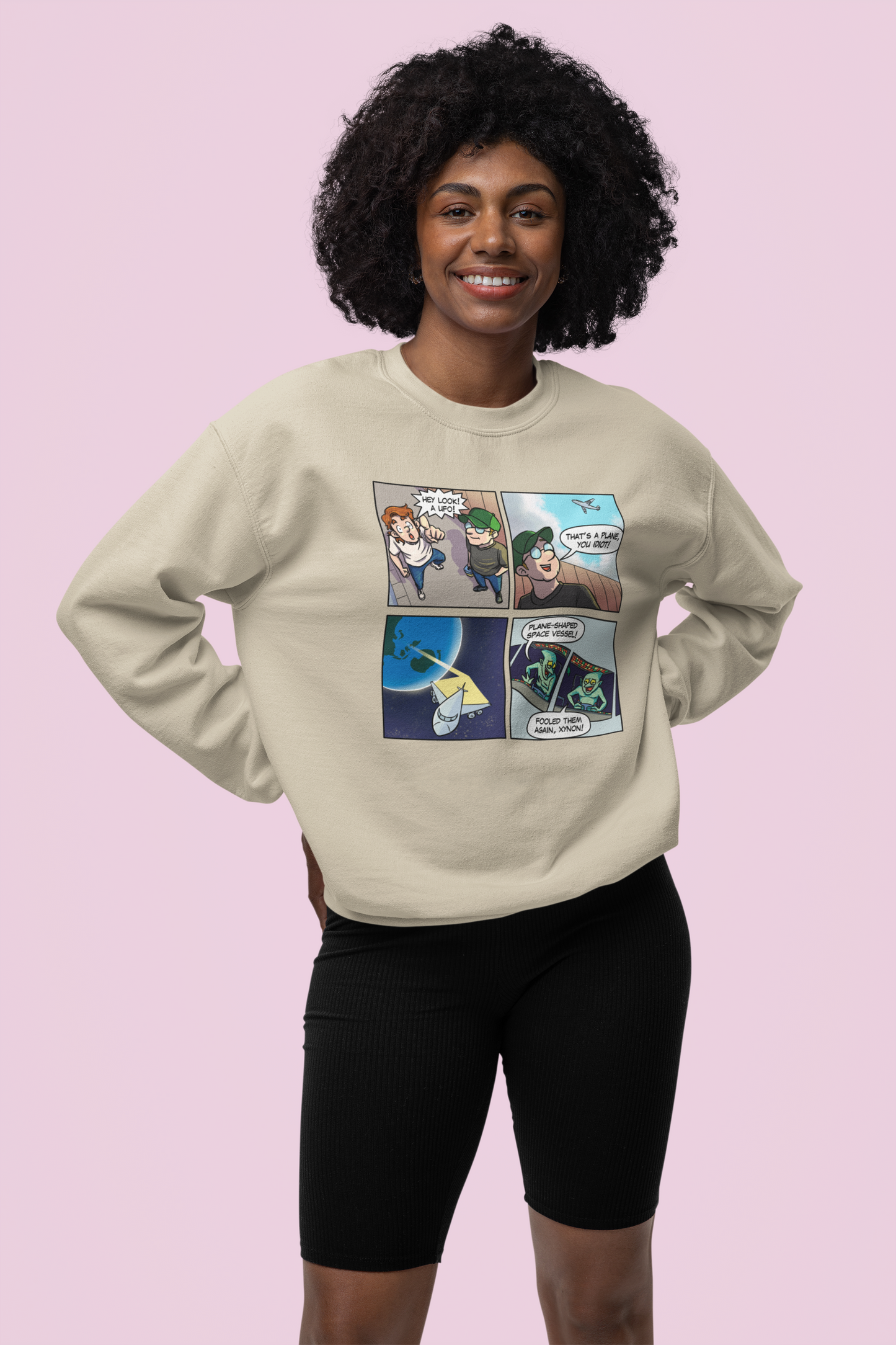 Plane-Shaped Space Vessel - Unisex Heavy Blend™ Crewneck Sweatshirt