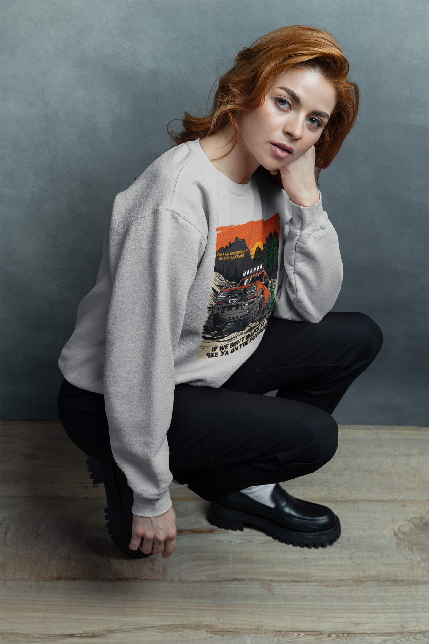 Ain't No Guardrails On The Cliffside - Unisex Heavy Blend™ Crewneck Sweatshirt