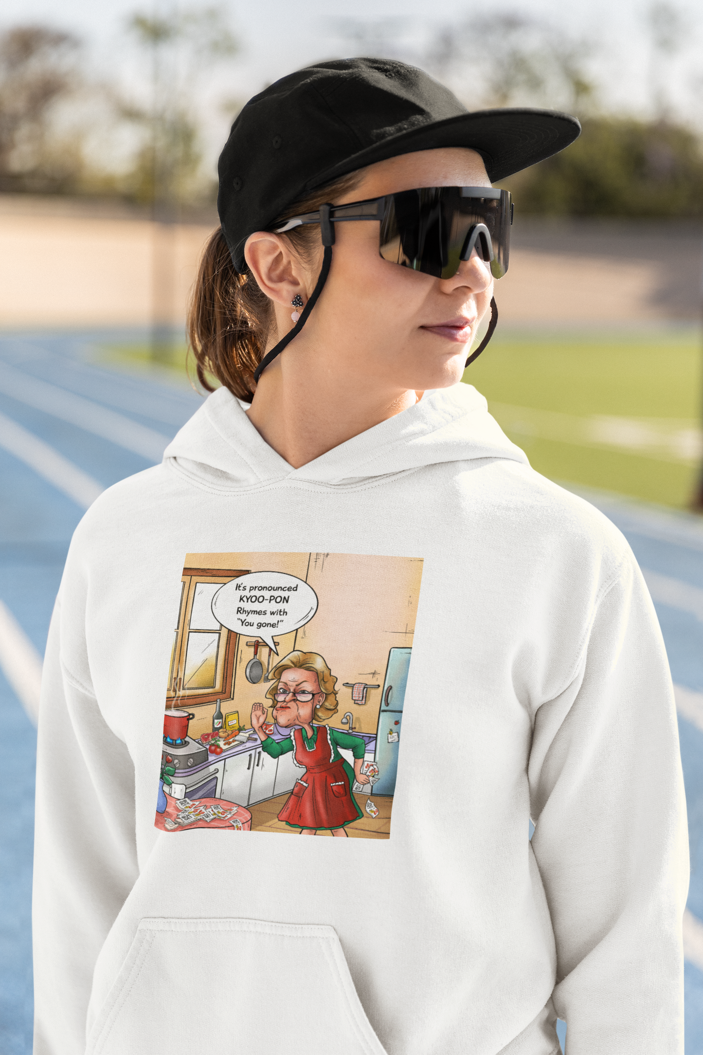 It's Pronounced KYOO-PON Rhymes With "You Gone!" - Unisex Heavy Blend™ Hooded Sweatshirt