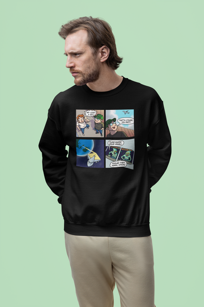 Plane-Shaped Space Vessel - Unisex Heavy Blend™ Crewneck Sweatshirt