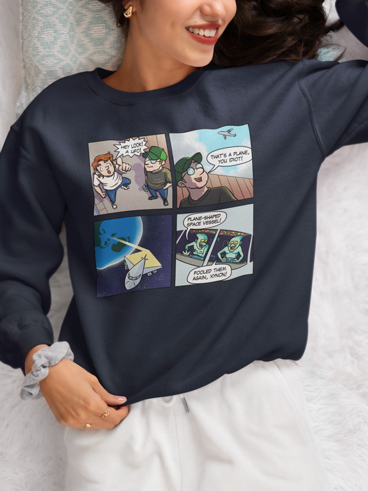 Plane-Shaped Space Vessel - Unisex Heavy Blend™ Crewneck Sweatshirt