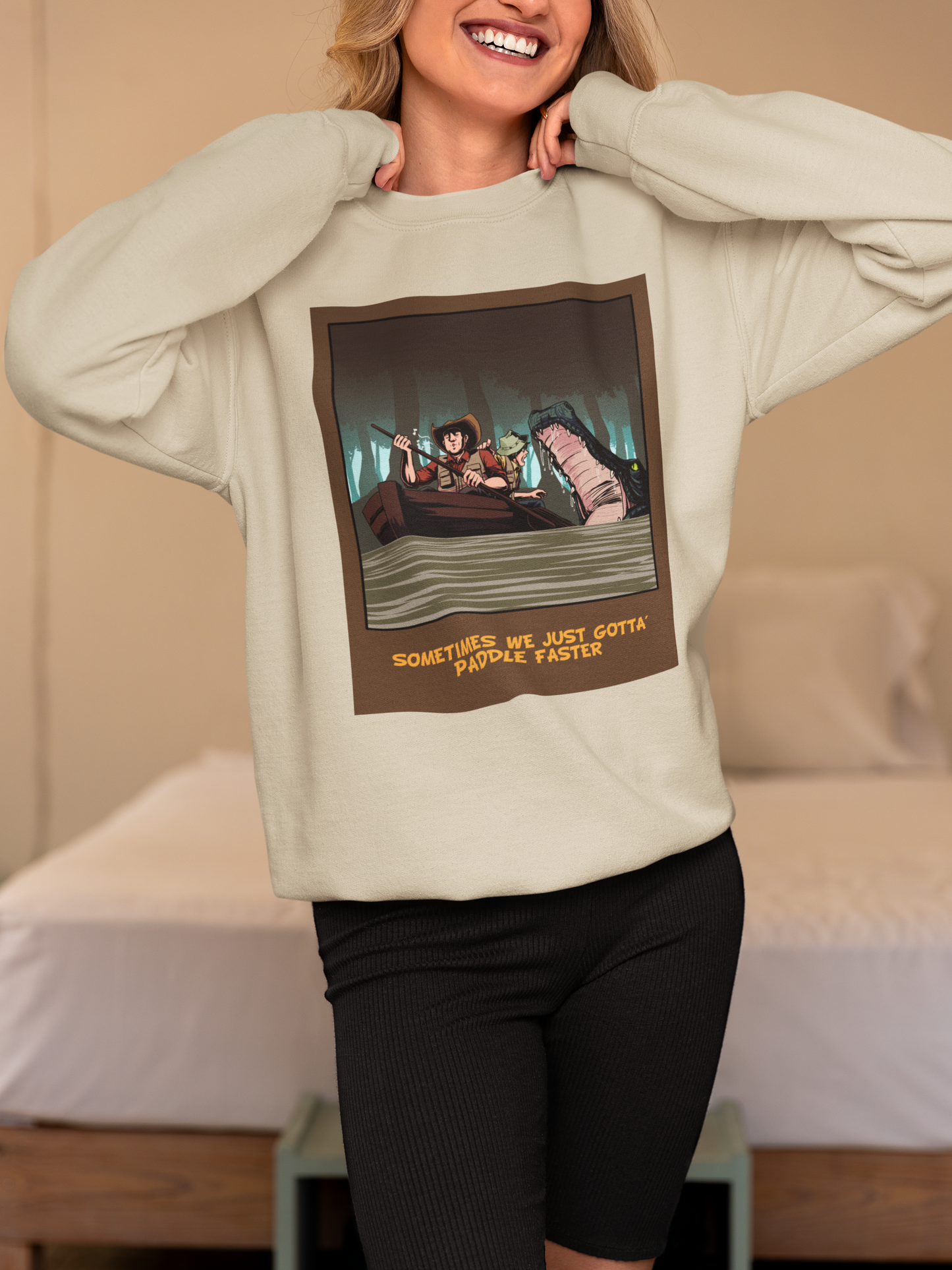 Sometimes We Just Gotta' Paddle Faster - Heavy Blend™ Crewneck Sweatshirt