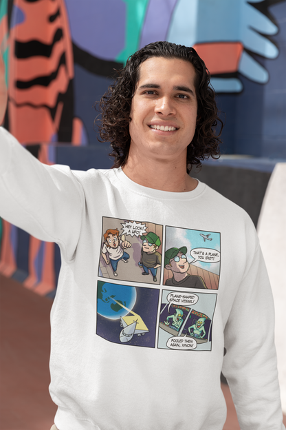 Plane-Shaped Space Vessel - Unisex Heavy Blend™ Crewneck Sweatshirt