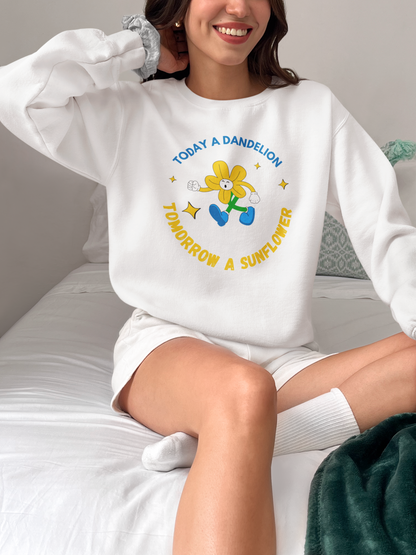 Today A Dandelion Tomorrow A Sunflower - Unisex Heavy Blend™ Crewneck Sweatshirt